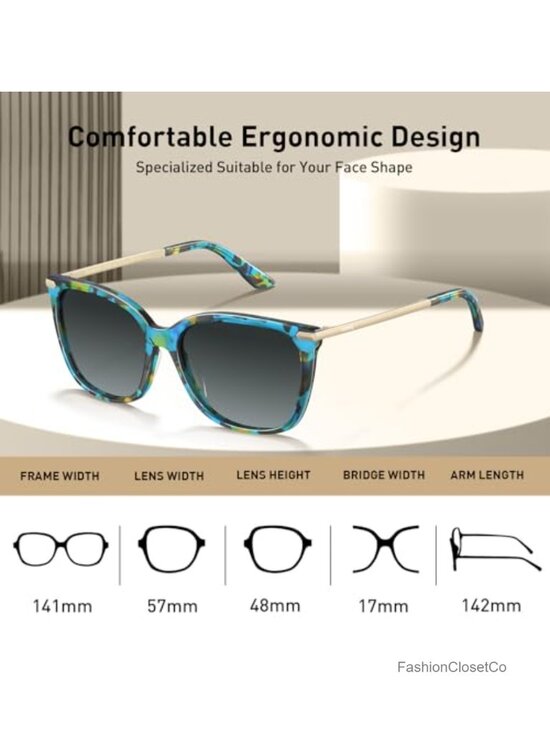 Lightweight Acetate Cat Eye Polarized Sunglasses with Case, UV400 main image 5